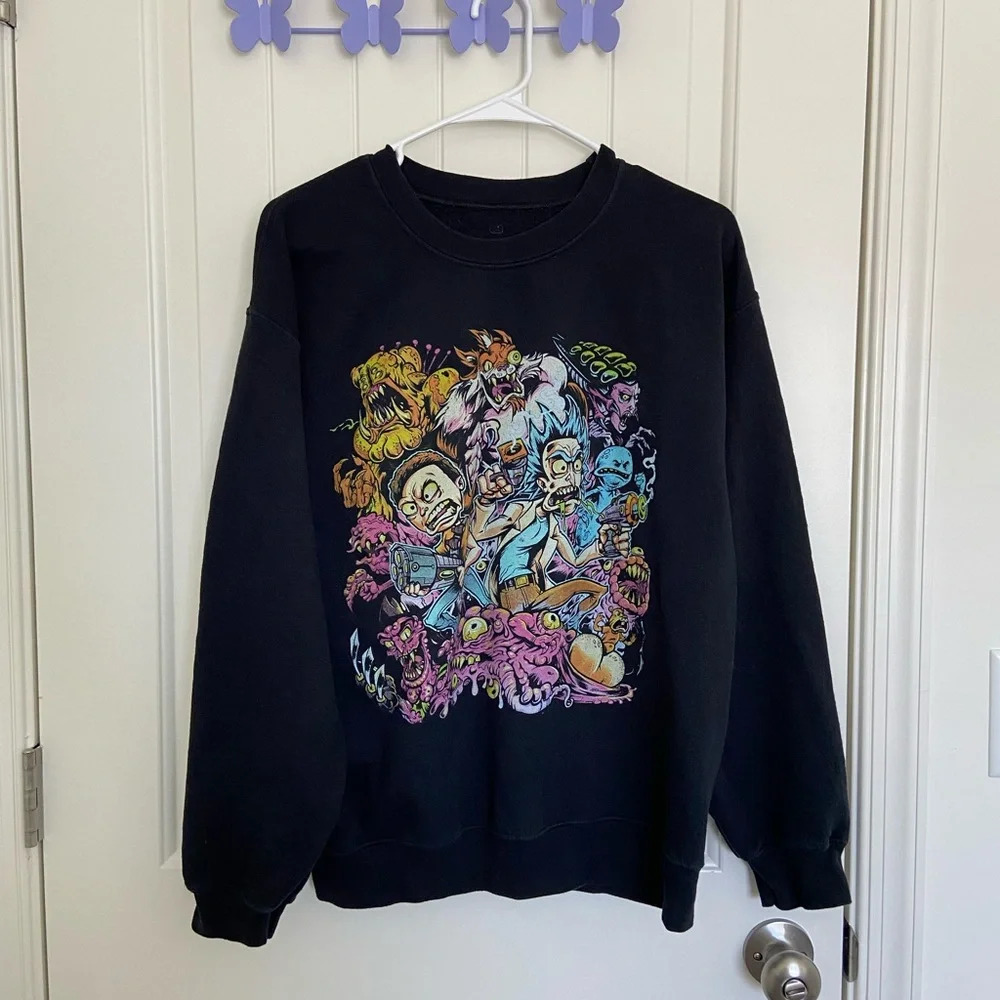 Rick & Morty adult Cartoon Network ripple‎ junction art crewneck — medium